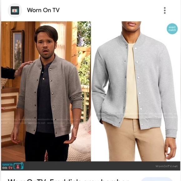 VINCE Men’s Knit Bomber Jacket Grey Gray Size Large As Seen On Freddie Benson - Picture 2 of 16